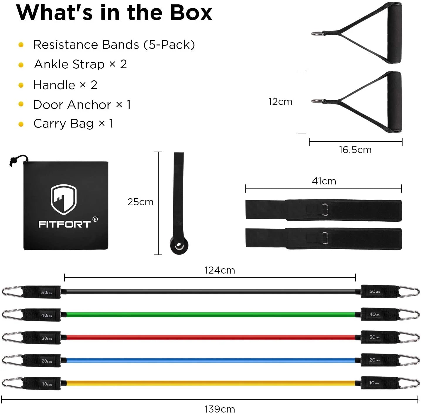 Professional Resistance Bands for Strength Training - 150Lb Capacity, Indoor/Outdoor Use with Door Anchor and Handles, Ideal for Yoga and Home Gym Workouts for Men and Women