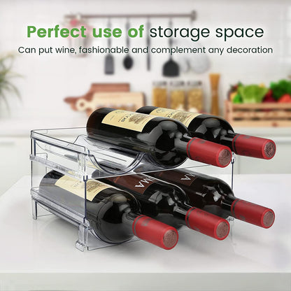Water Bottle Storage Organizer Set - 2 Pack Stackable Cabinet Racks
