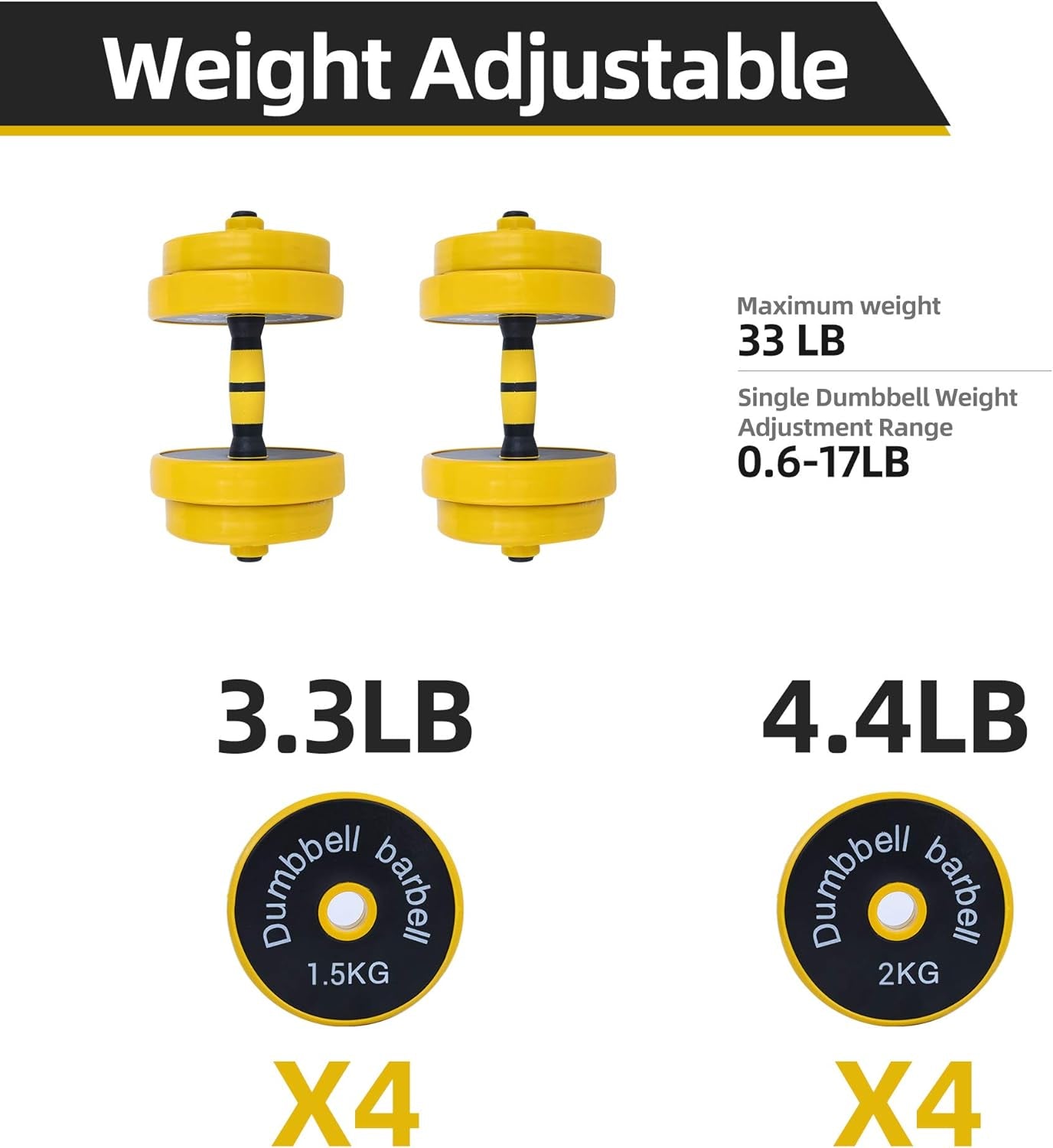 Professional Weight Training Set: Adjustable Dumbbells, Kettlebells, and Barbell Weights (20-70 LB) - Non-Slip, Versatile 3-in-1 Design