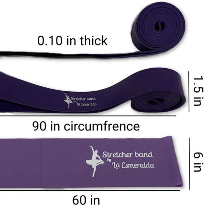 Professional Stretch Bands Set of 2 for Ballet, Dance, and Gymnastics - Resistance Bands to Enhance Flexibility, Splits, and Strength. Includes 3 Colors, Gift Box, Instruction Booklet, and Carry Bag.