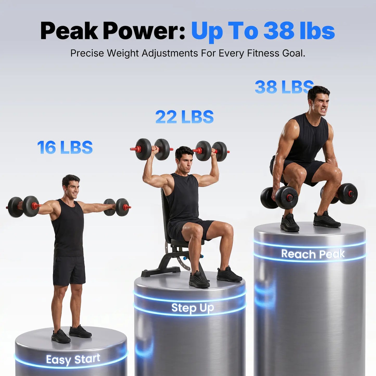 Merach 5-In-1 Dumbbell Set 4-45Lbs Adjustable, Weight Dual Safety Locks and Skin-Safe Surface, Floor-Friendly Design for Home Gym Exercise Training