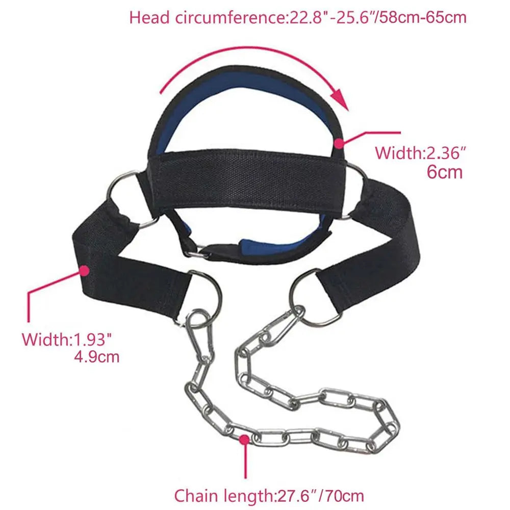 Head Harness Neck Strap, Simple Adjustable Training Neck Strap with Chain, Head Neck Strap for Exercise Weightlifting, Weight Lifting Belt, Strength Training Accessory, Gym Accessories, Fitness Accessories