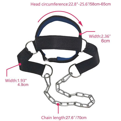 Head Harness Neck Strap, Simple Adjustable Training Neck Strap with Chain, Head Neck Strap for Exercise Weightlifting, Weight Lifting Belt, Strength Training Accessory, Gym Accessories, Fitness Accessories