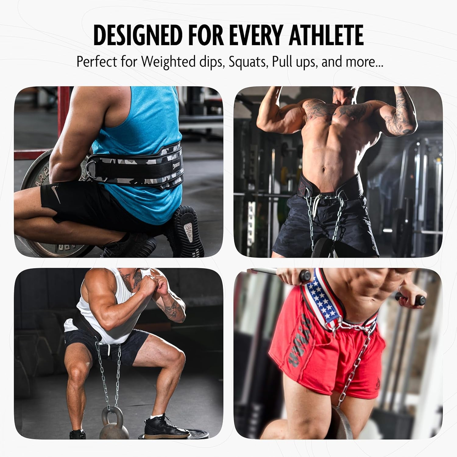 Professional Dip Belt for Weightlifting and Strength Training - 36" Heavy-Duty Steel Chain with Comfortable Neoprene Padding, Supports Up to 350 lbs