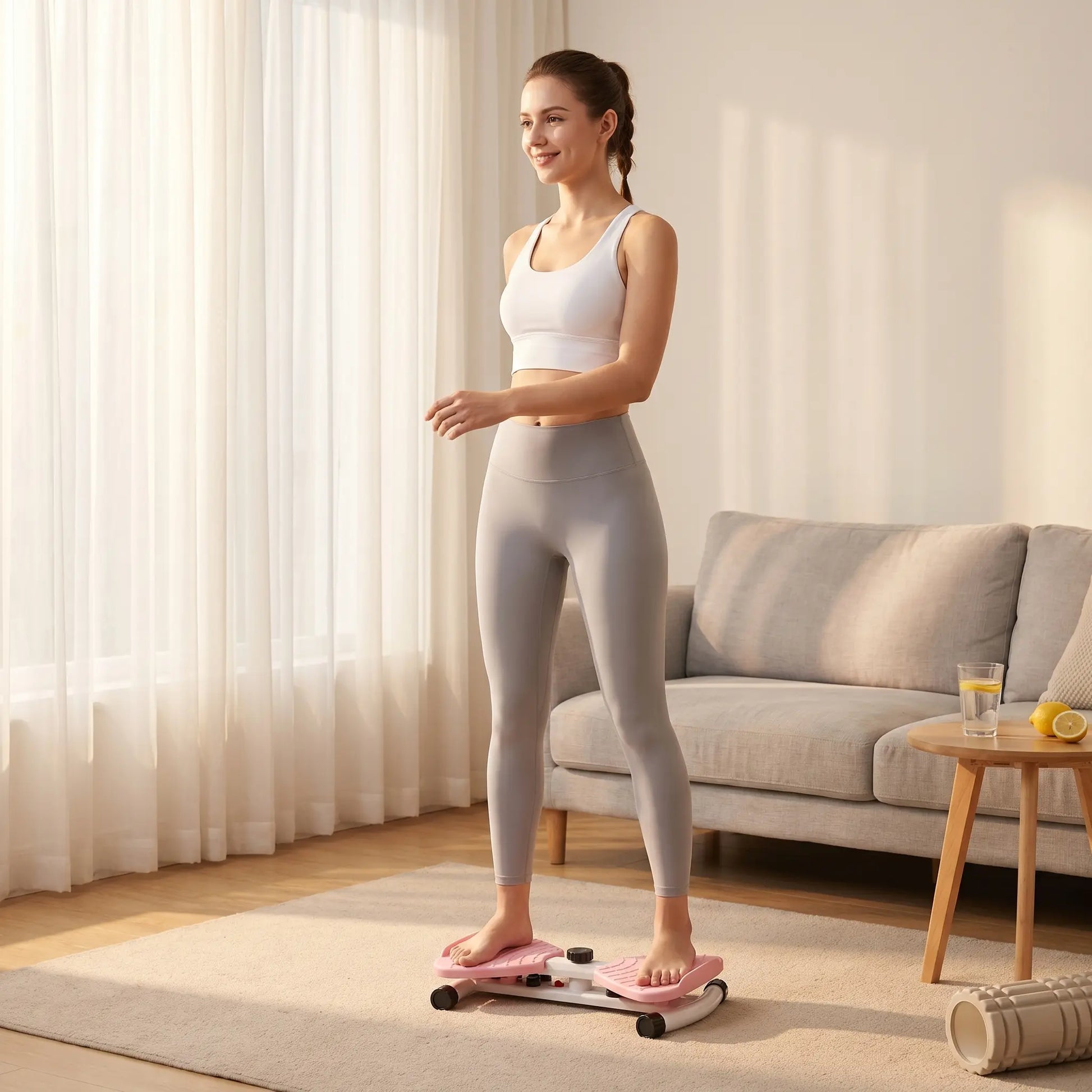 Portable Waist Twist Machine - Ab Trainer with Double Non-Slip Pedals, Noiseless Pedal Exerciser, Home Workout Gear, Home Fitness Equipment for Indoor Daily Summer Workouts