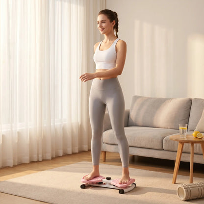 Portable Waist Twist Machine - Ab Trainer with Double Non-Slip Pedals, Noiseless Pedal Exerciser, Home Workout Gear, Home Fitness Equipment for Indoor Daily Summer Workouts