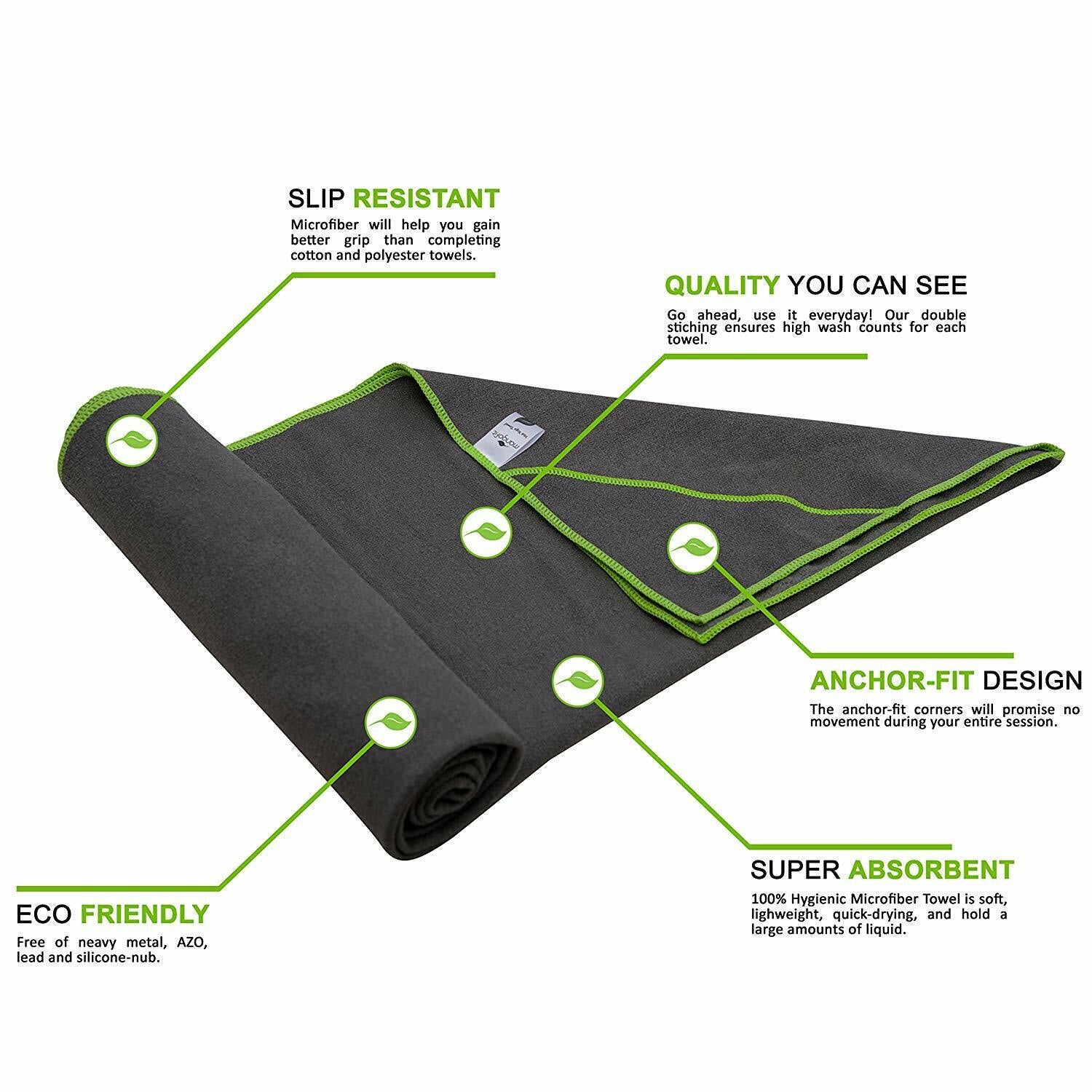 Eco-Friendly Non-Slip Yoga Mat Towel - Super Soft, Sweat Absorbent, and Quick-Drying