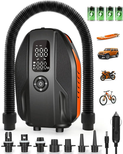 Paddle Board Electric Pump, 18000Mah Rechargeable 20PSI High Pressure SUP Pump, Intelligent Dual Stage Inflation & Deflation, Auto-Off for Stand up Paddle Boards, Surfing Kite, Tent, Boat