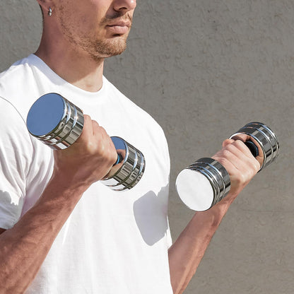 Adjustable Ultracompact Chrome Dumbbells with Foam Handles for Home Gym - Available in 5Lb, 10Lb, 15Lb, 20Lb, 30Lb, and 50Lb
