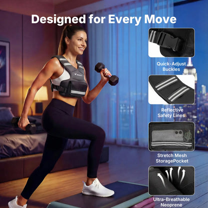 Merach Adjustable Weighted Vest 4–10 Lbs with Removable Weight Packs, Lightweight Training Vest with Secure Fit for Walking, Running, Strength Training & Home Workouts Summervibes