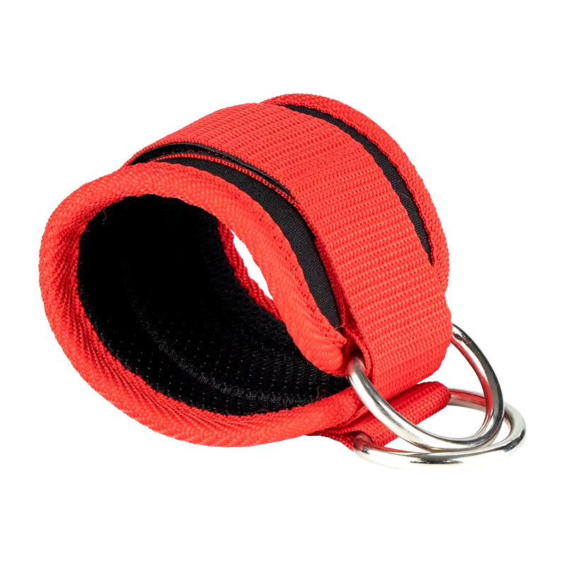Adjustable D-Ring Ankle Straps for Gym Fitness - Leg Strength Training Cuffs with Buckle Support