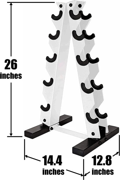 Rubber Coated Hex Dumbbell Set (5-25 lbs) with Storage Rack - Non-Slip Design for Muscle Toning, Strength Training, and Weight Loss - Available in Various Options