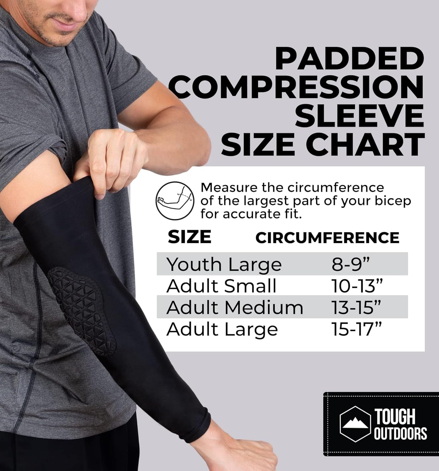 Padded Arm Sleeve for Basketball, Volleyball, and Football - Elbow Protection Gear
