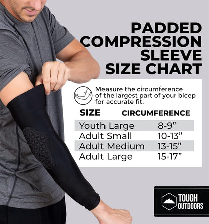 Padded Arm Sleeve for Basketball, Volleyball, and Football - Elbow Protection Gear