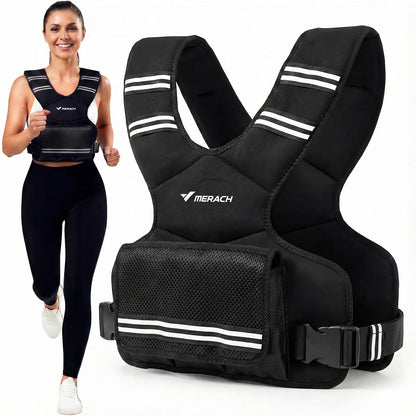 Merach Adjustable Weighted Vest 4–10 Lbs with Removable Weight Packs, Lightweight Training Vest with Secure Fit for Walking, Running, Strength Training & Home Workouts Summervibes