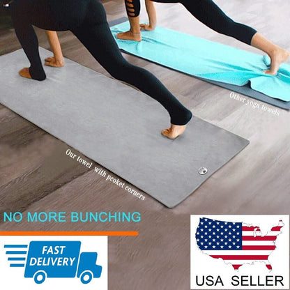 Eco-Friendly Non-Slip Yoga Mat Towel - Super Soft, Sweat Absorbent, and Quick-Drying