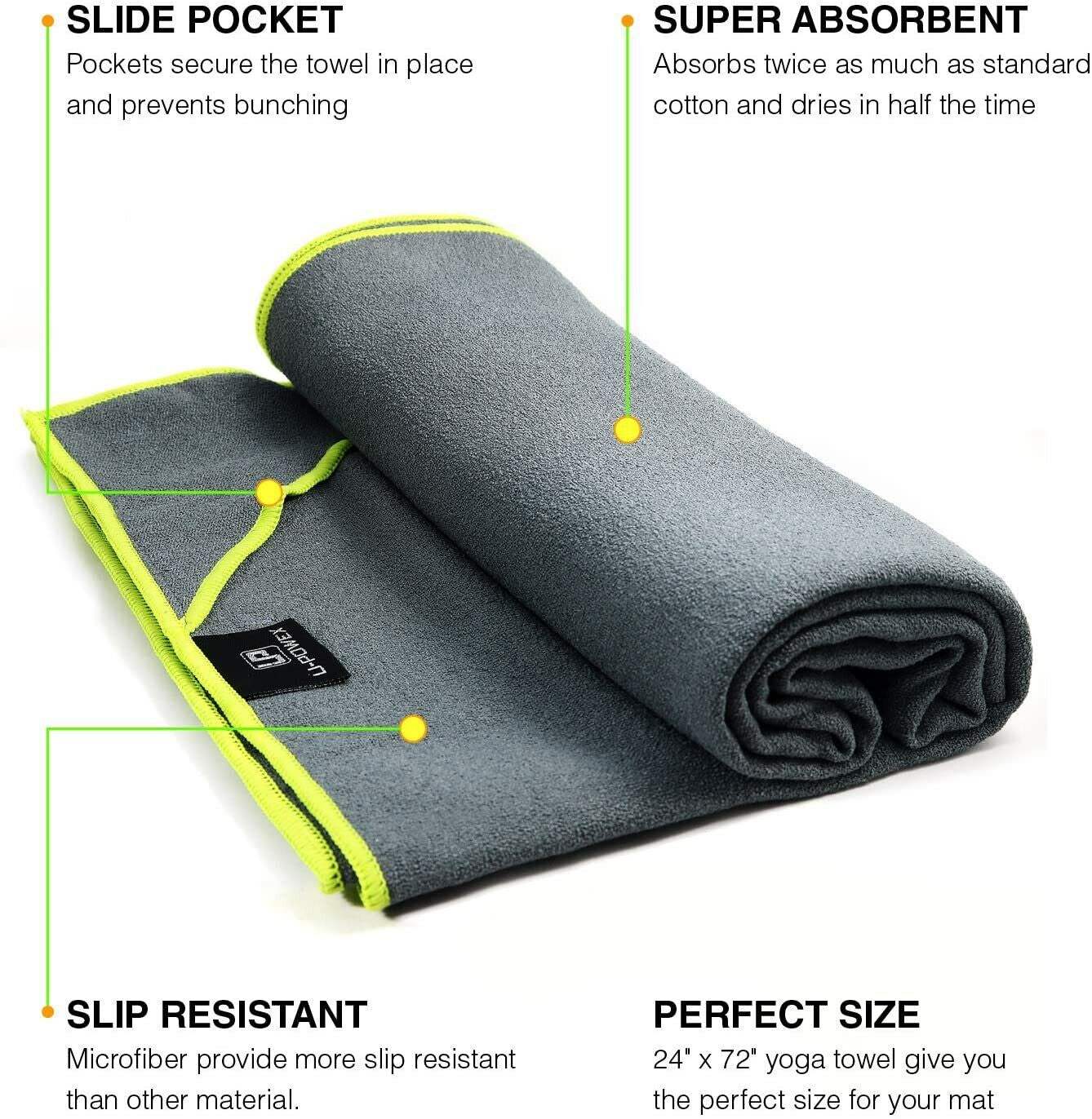 Eco-Friendly Non-Slip Yoga Mat Towel - Super Soft, Sweat Absorbent, and Quick-Drying