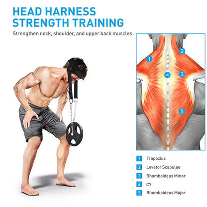 Head Harness Neck Strap, Simple Adjustable Training Neck Strap with Chain, Head Neck Strap for Exercise Weightlifting, Weight Lifting Belt, Strength Training Accessory, Gym Accessories, Fitness Accessories