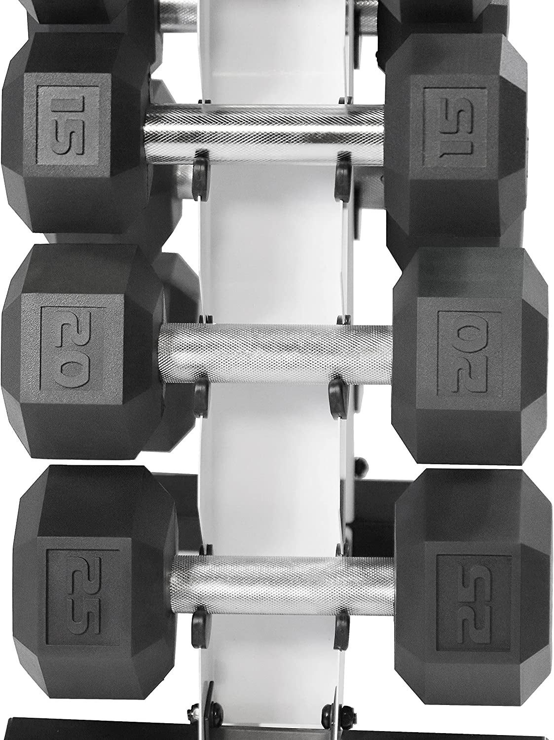 Rubber Coated Hex Dumbbell Set (5-25 lbs) with Storage Rack - Non-Slip Design for Muscle Toning, Strength Training, and Weight Loss - Available in Various Options