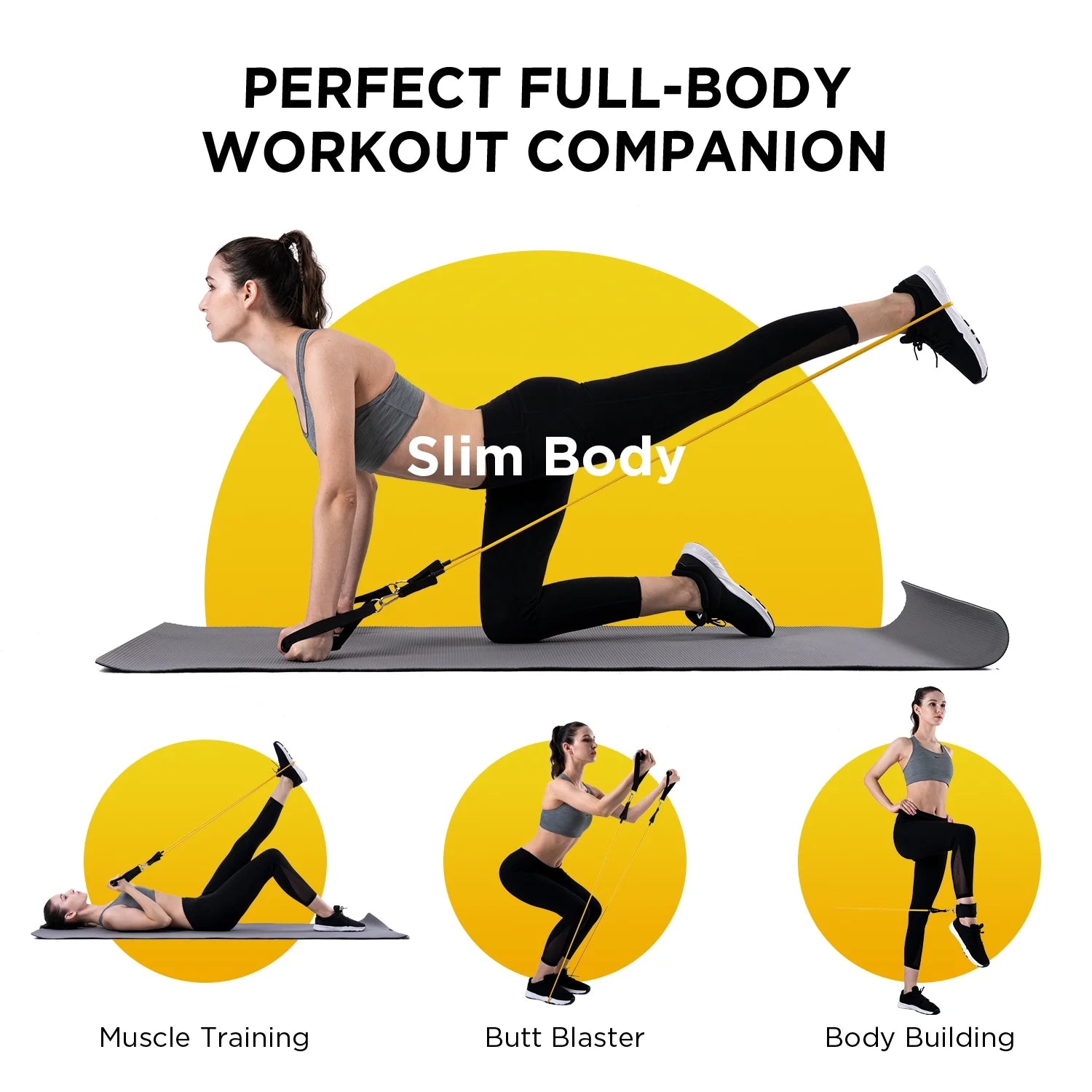 Professional Resistance Bands for Strength Training - 150Lb Capacity, Indoor/Outdoor Use with Door Anchor and Handles, Ideal for Yoga and Home Gym Workouts for Men and Women