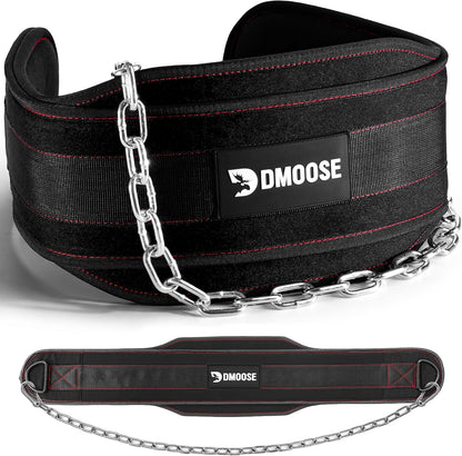 Professional Dip Belt for Weightlifting and Strength Training - 36" Heavy-Duty Steel Chain with Comfortable Neoprene Padding, Supports Up to 350 lbs