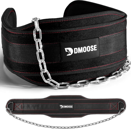 Professional Dip Belt for Weightlifting and Strength Training - 36" Heavy-Duty Steel Chain with Comfortable Neoprene Padding, Supports Up to 350 lbs