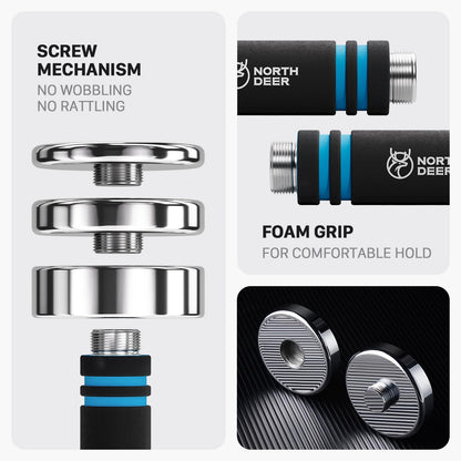 Adjustable Ultracompact Chrome Dumbbells with Foam Handles for Home Gym - Available in 5Lb, 10Lb, 15Lb, 20Lb, 30Lb, and 50Lb