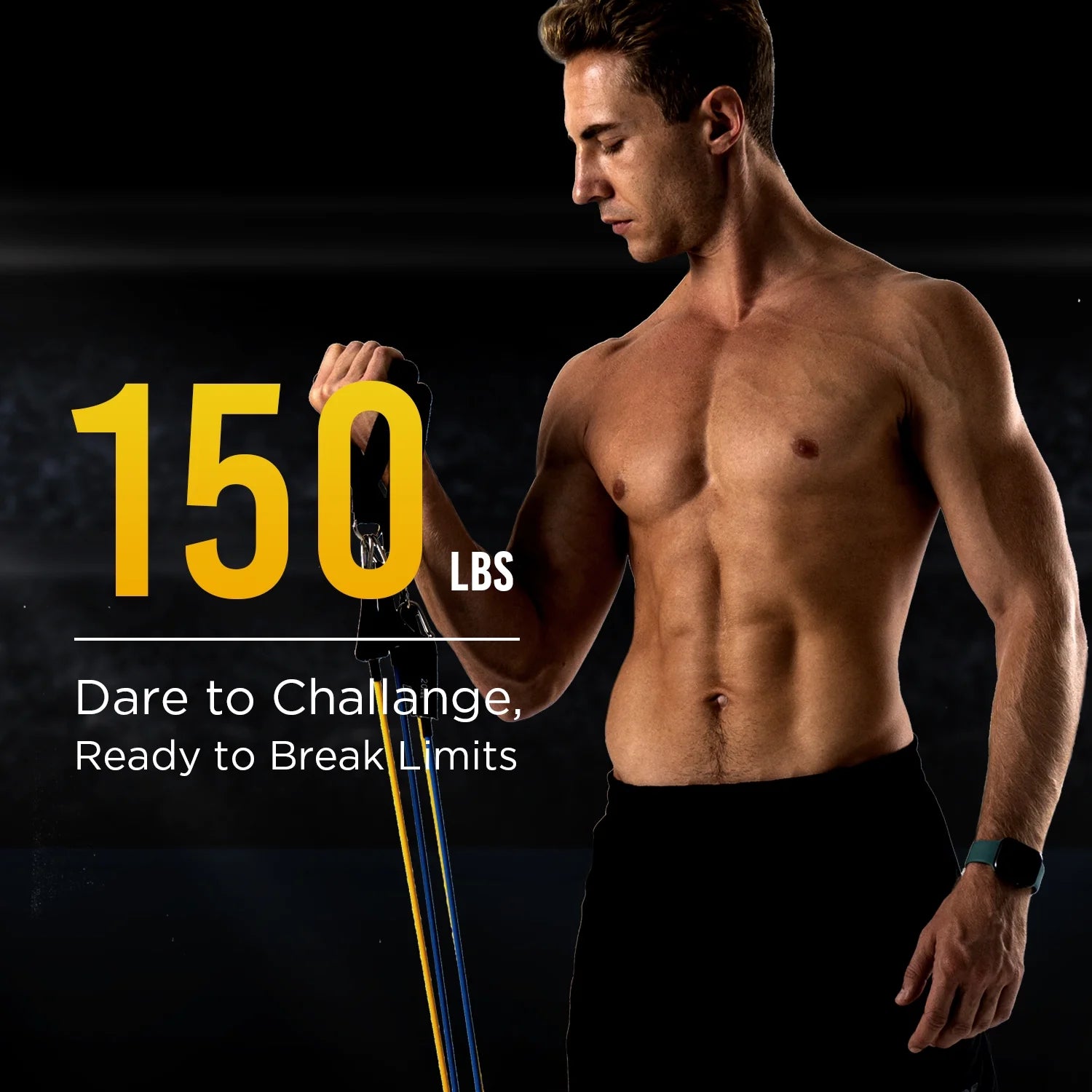 Professional Resistance Bands for Strength Training - 150Lb Capacity, Indoor/Outdoor Use with Door Anchor and Handles, Ideal for Yoga and Home Gym Workouts for Men and Women