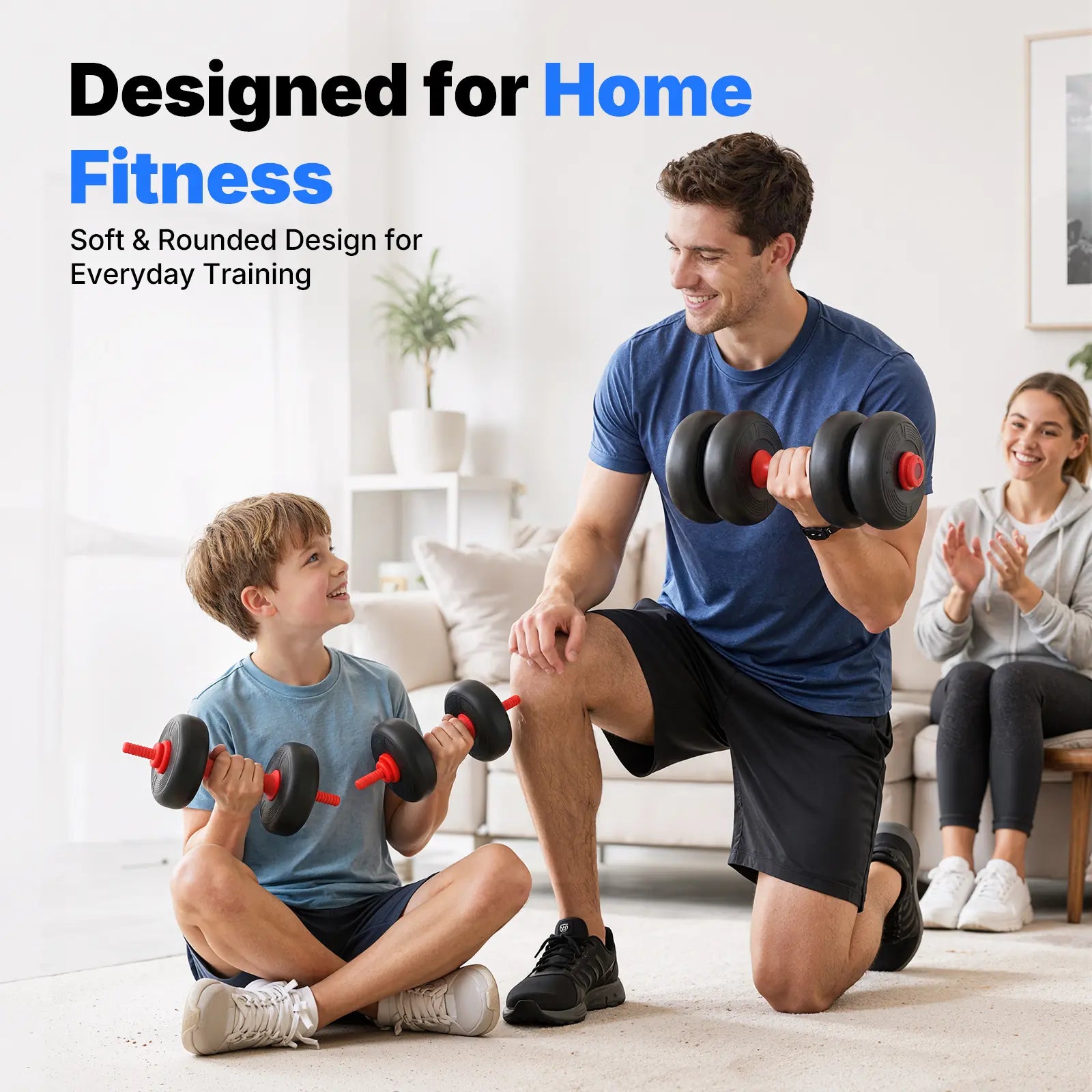Merach 5-In-1 Dumbbell Set 4-45Lbs Adjustable, Weight Dual Safety Locks and Skin-Safe Surface, Floor-Friendly Design for Home Gym Exercise Training