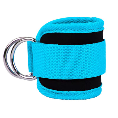 Adjustable D-Ring Ankle Straps for Gym Fitness - Leg Strength Training Cuffs with Buckle Support
